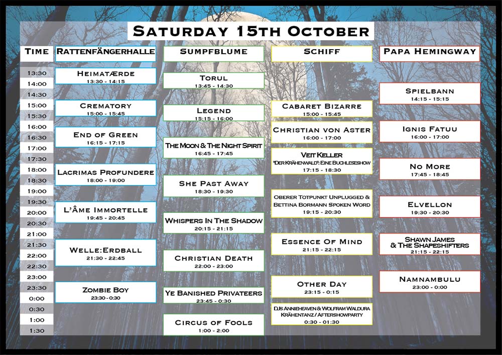 AutumnMoon Timetable Samstag