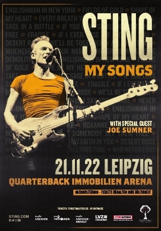 STING Leipzig Poster 21.11.2022 Arena Tourplakat