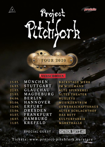 Project Pitchfork Tour 2020 Flyer neue Termine Tourverlegung