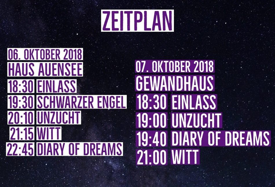 Gothic meets Klassik 2018 Zeitplan