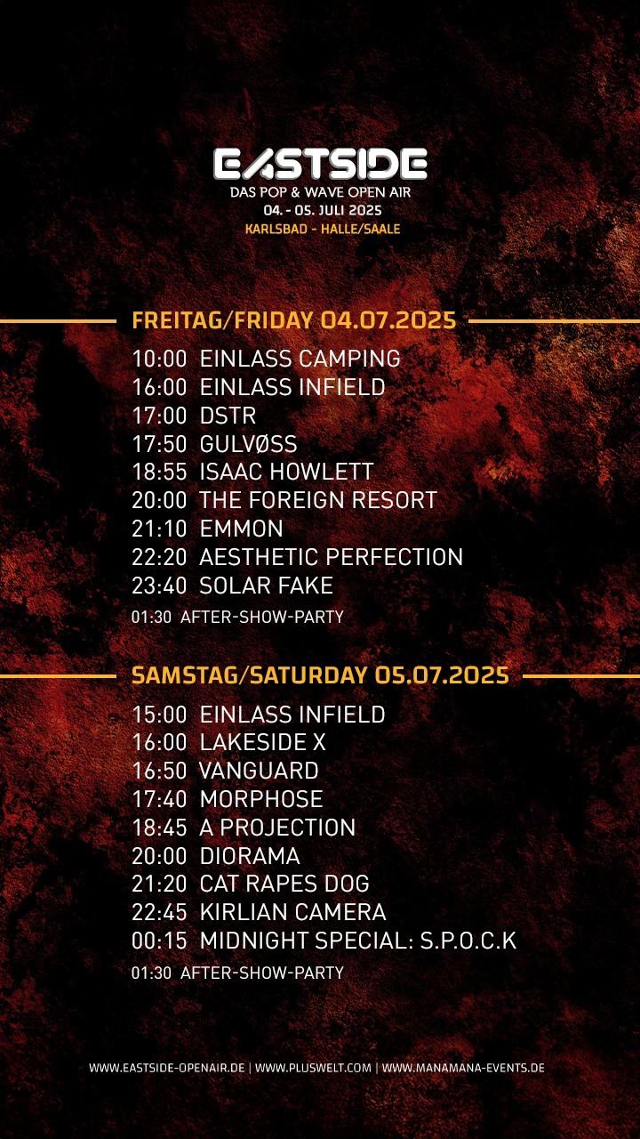 EastSide 2025 Zeitplan RunningOrder