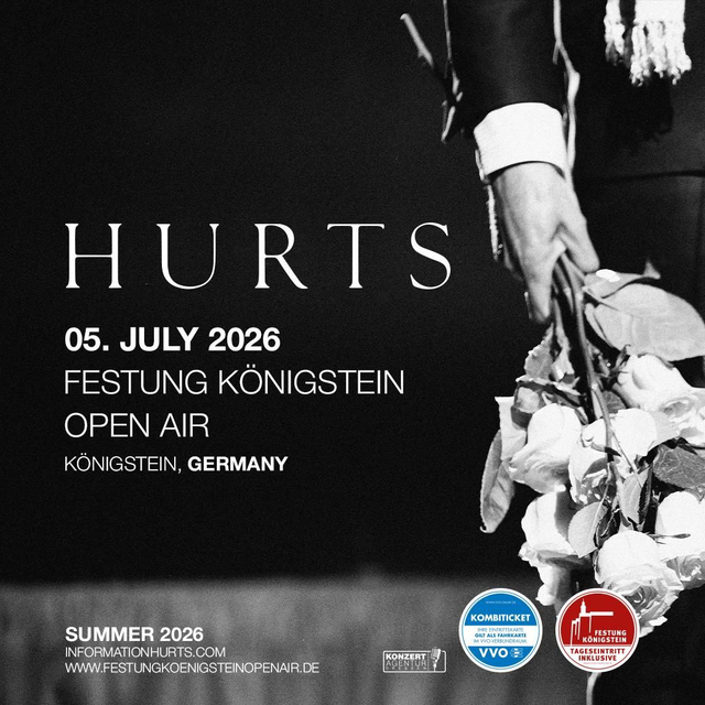 Ankündigung: HURTS live 2026 in Deutschland auf der Festung Königstein