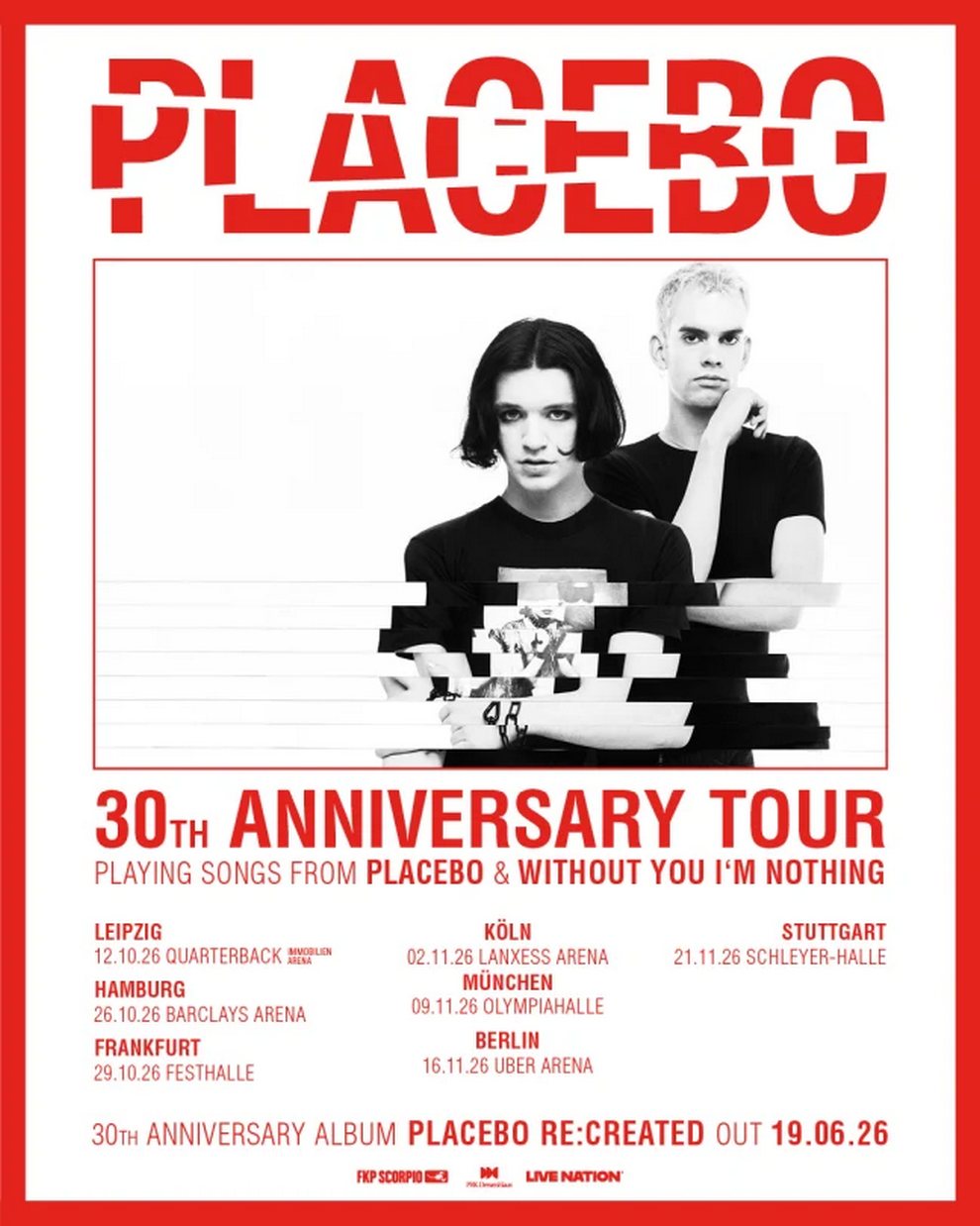 Tourflyer Placebo Deutschland 2026